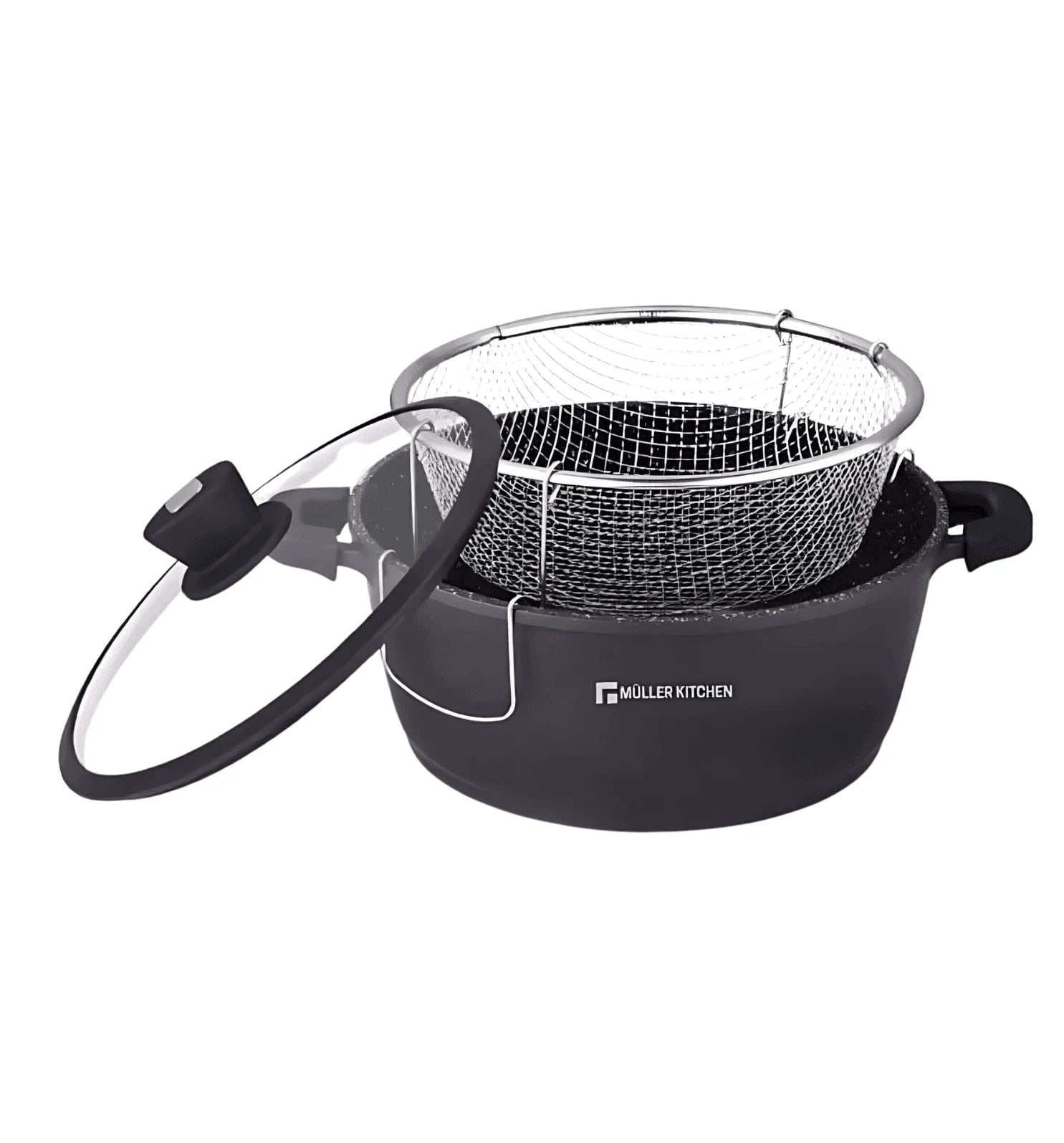 Muller Koch 26cm Casserole Die-Cast With Frying Basket